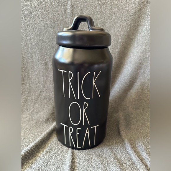 Medium  cannister by Rae Dunn trick-or-treat black tall slim - Picture 1 of 2